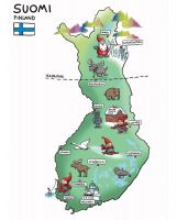 &nbsp;Finland map - Postcard with lines for address