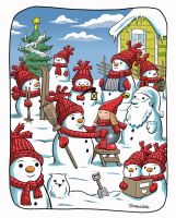 &nbsp;Tonttu Lauha and snow - Postcard with lines for address
