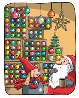 &nbsp;Tonttu Senni and Christmas tree decorations- Postcard with lines for address