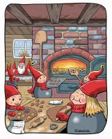 &nbsp;Tonttu Maikki and bakery - Postcard with lines for address