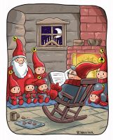 &nbsp;Tonttu Eljas and Christmas stories - Postcard with lines for address