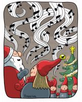 &nbsp;Tonttu Katri and Christmas carols - Postcard with lines for address